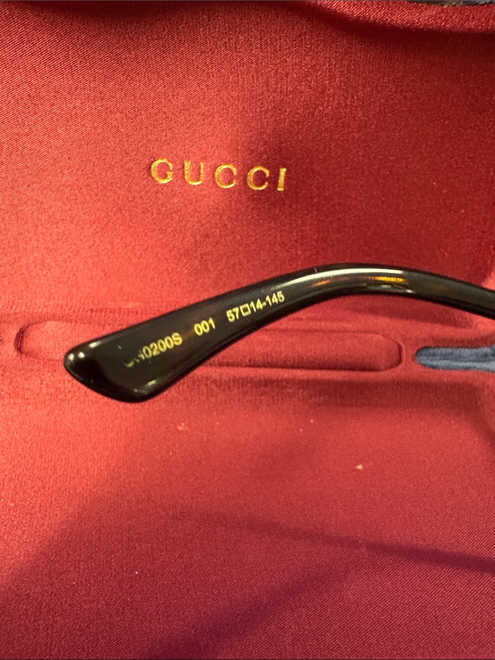 Gucci Black and Gold Square Sunglasses with Branded Case - Picture 3 of 4